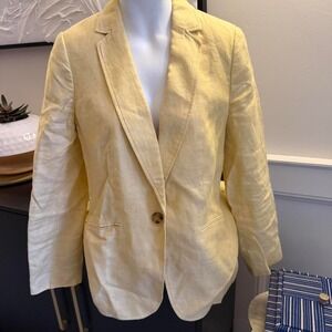 Pale‎ yellow Talbots linen blazer